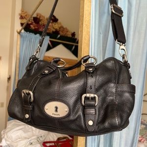 Black vintage fossil bag